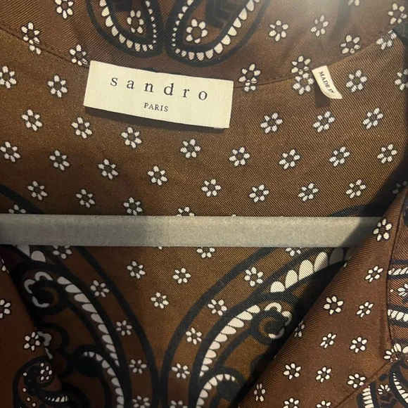 Sandro Brown Paisley dress - Picture 3 of 4